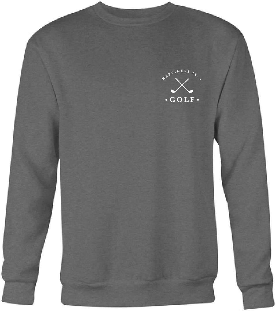 Men's Golf Crew Sweatshirt, Charcoal-2