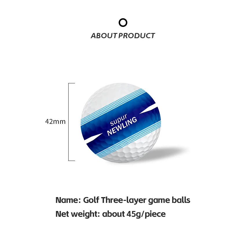 Supur NEWNING Golf Games Ball Super Long Distance Three layer Ball for Professional Competition Game Balls Massaging Ball