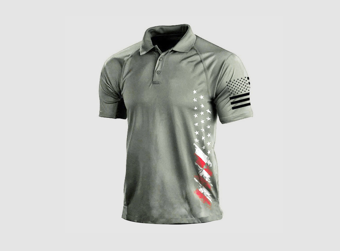 FitVille Men's  Patriotic Stretch Golf Polo Shirt-1
