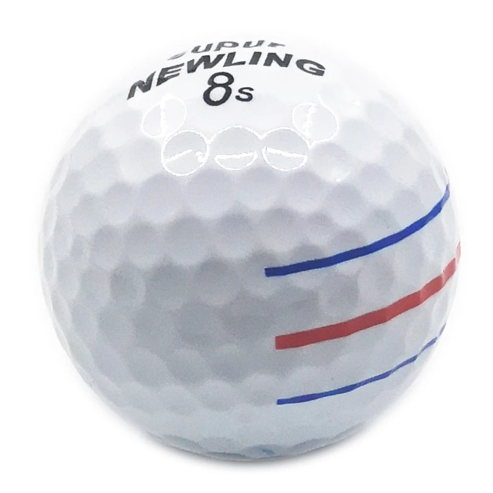 12 Pcs Golf Balls 3 Color Lines Aim Super Long Distance 3-Piece/Layer Ball For Professional Competition Game Brand New