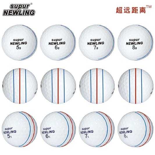 12 Pcs Golf Balls Supur Newling Triple Track Long Distance 3-pieces Golf Ball 3 Line Brand New Game Ball Drop Ship