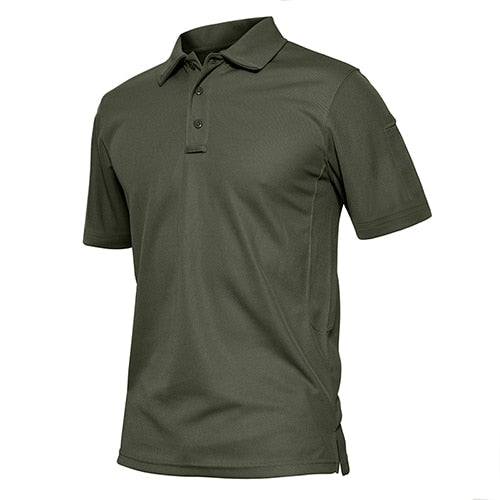 Summer Polo Shirts Mens Short Sleeve T-shirt Quick Dry Army Tactical Military Work Golf T-Shirt Tops Hiking Clothing-6