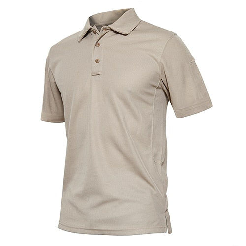 Summer Polo Shirts Mens Short Sleeve T-shirt Quick Dry Army Tactical Military Work Golf T-Shirt Tops Hiking Clothing-4
