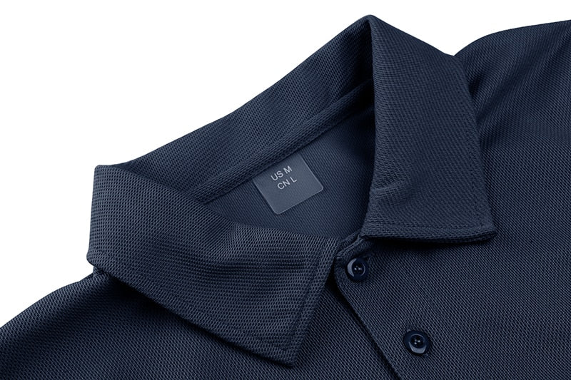 Summer Polo Shirts Mens Short Sleeve T-shirt Quick Dry Army Tactical Military Work Golf T-Shirt Tops Hiking Clothing-11