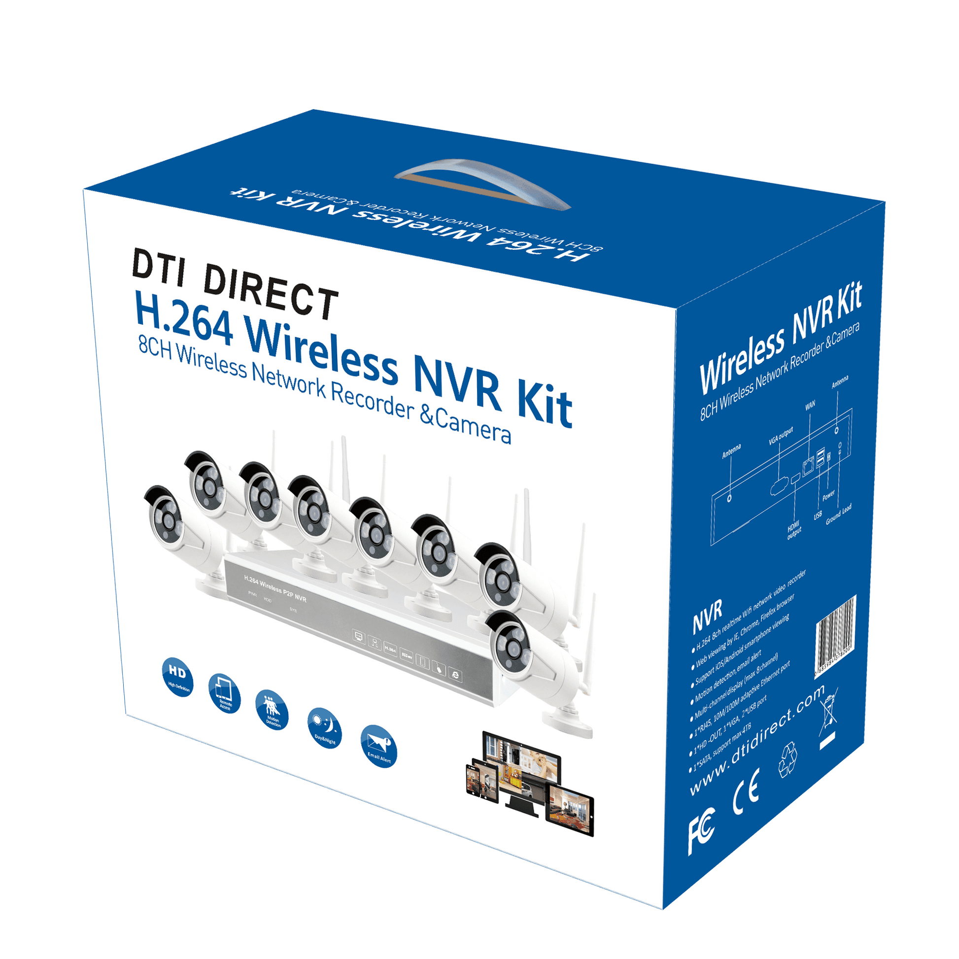 Wireless NVR Surveillance Camera System 8-Channel 4 Cameras (No HD)-7